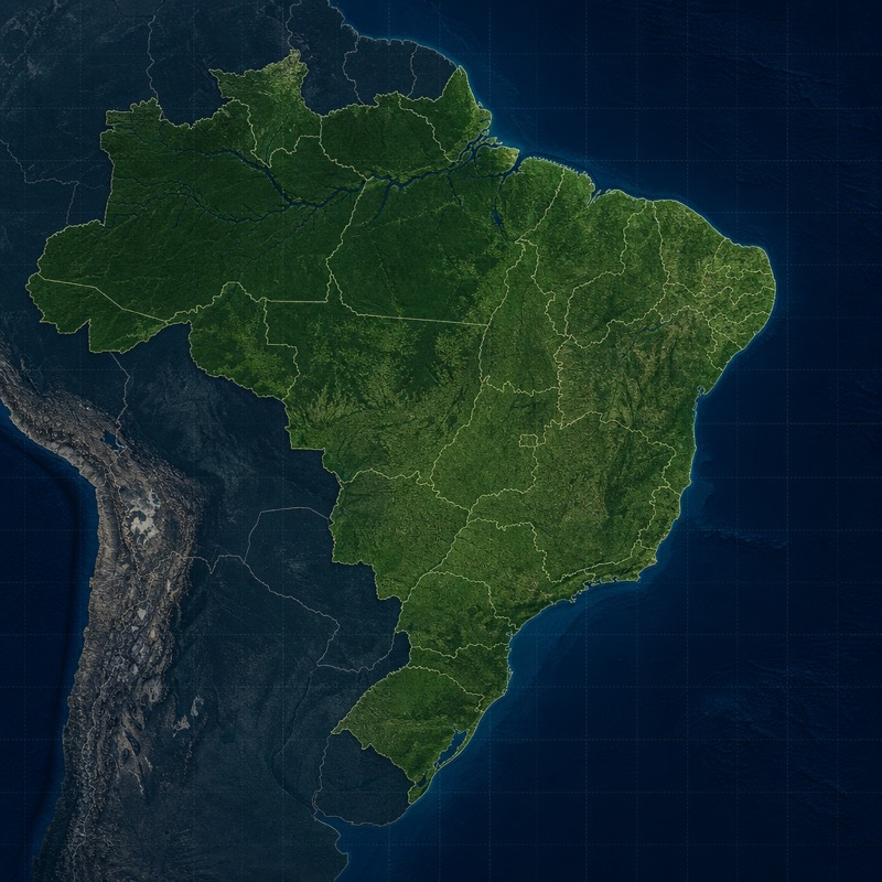 Mapa do Brasil com 8 plantas